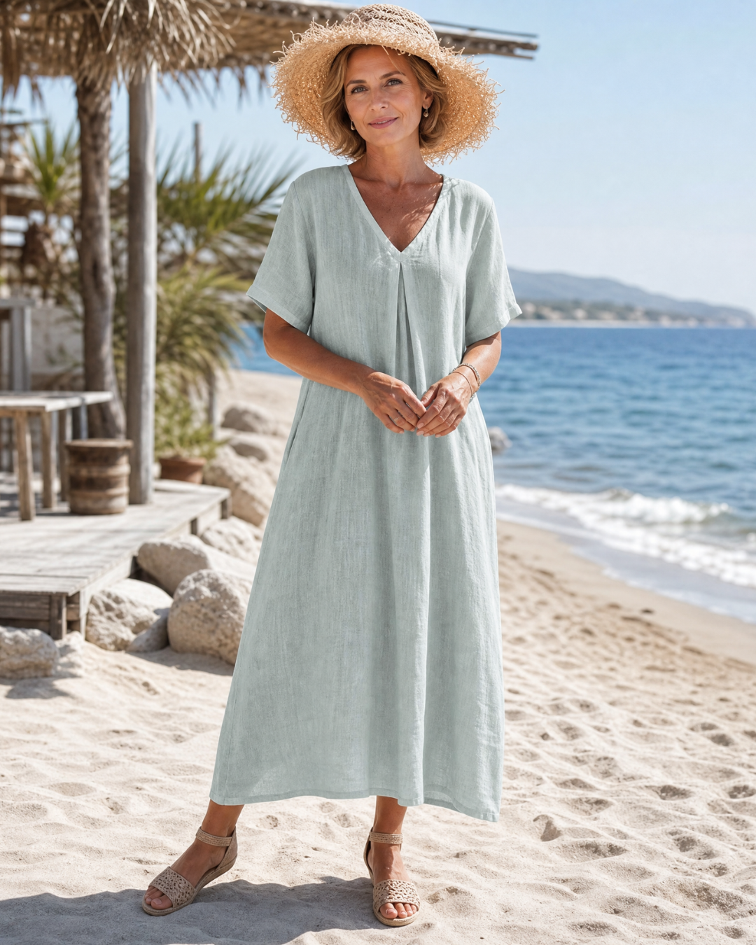 Thamal | Midi-jurk met V-hals