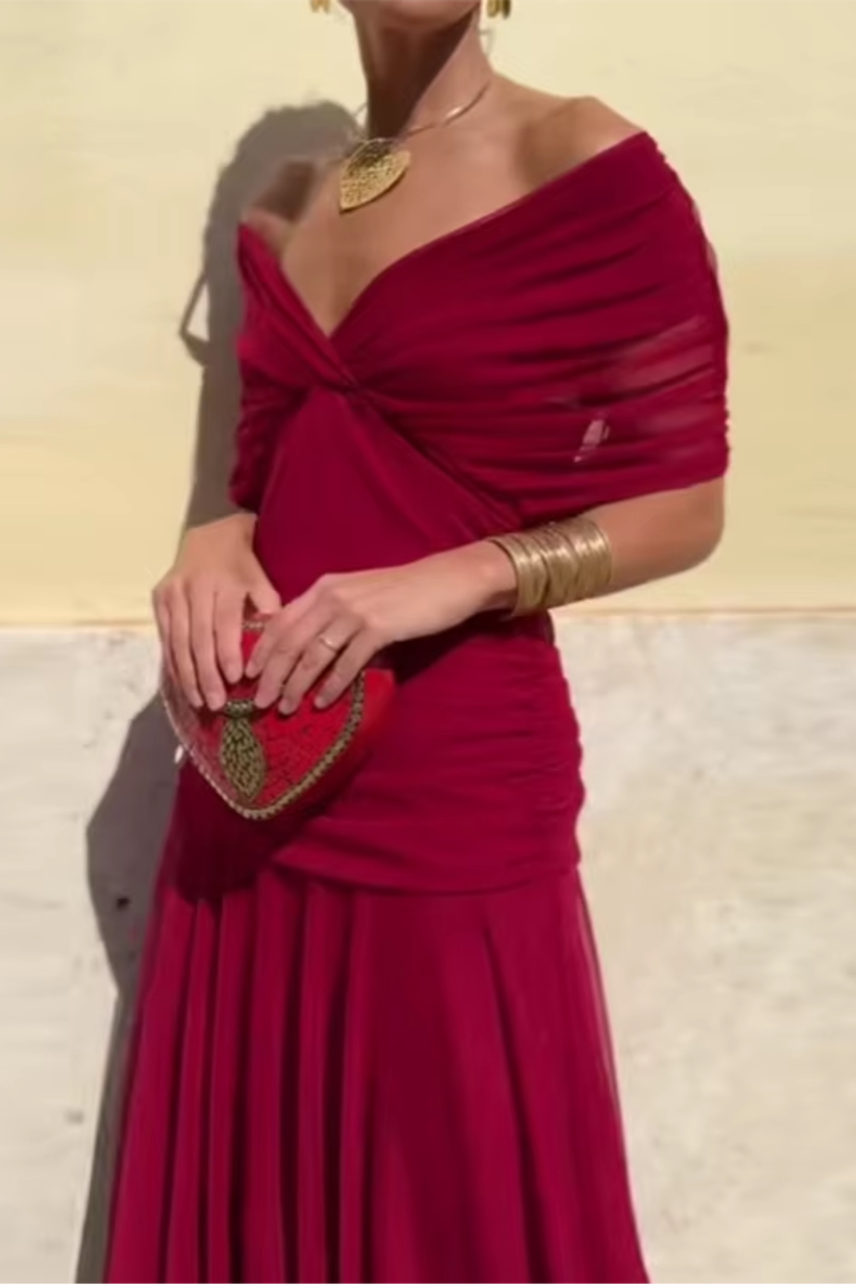 Louise | Elegante maxi-jurk met V-hals