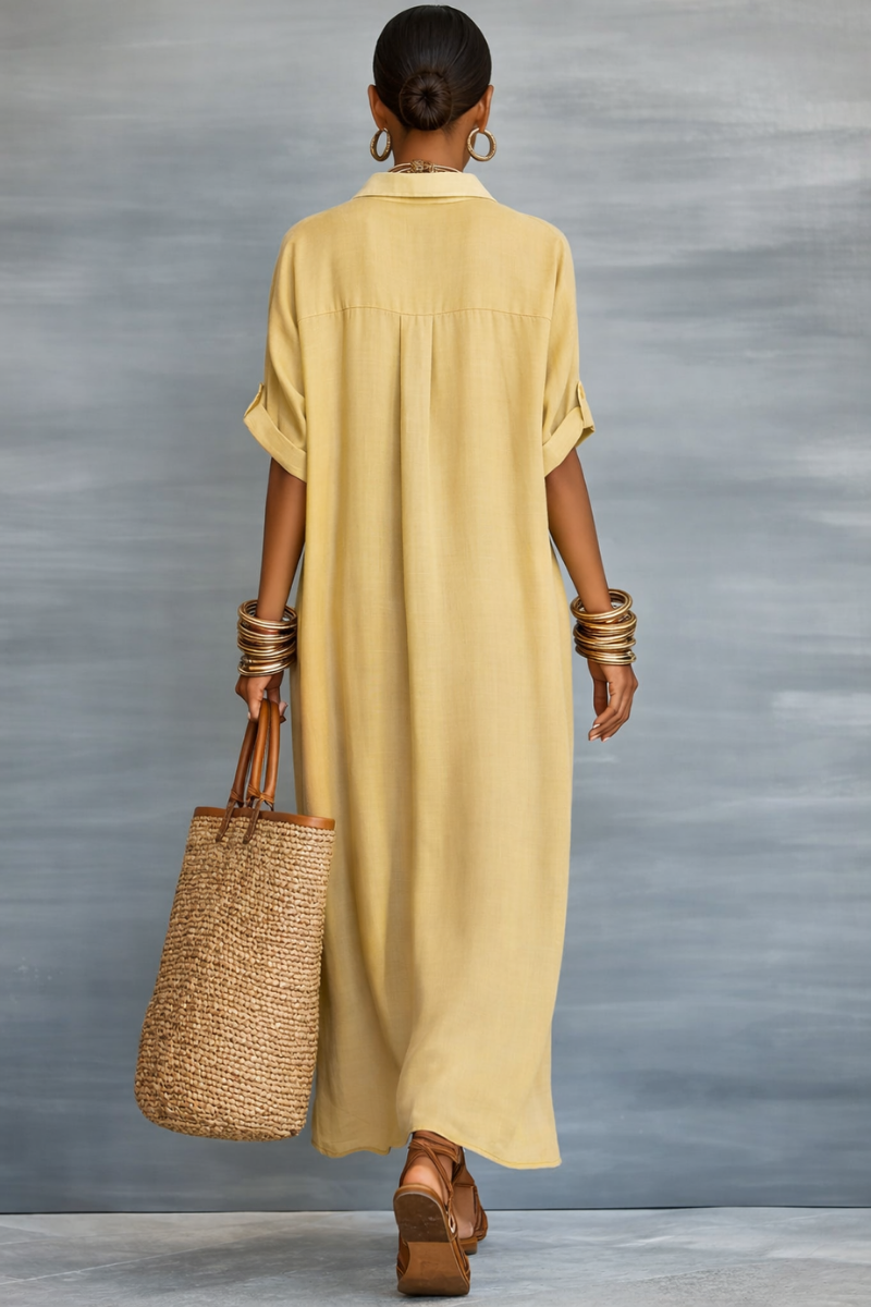 Manelle™ | Maxi Jurk met Minimalistische Lijn