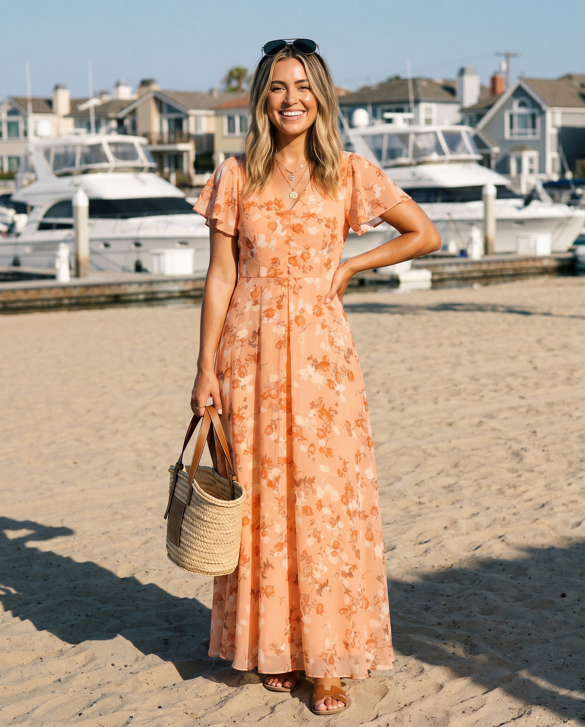 Floating Wrap | Maxi-overslagjurk met bloemenprint