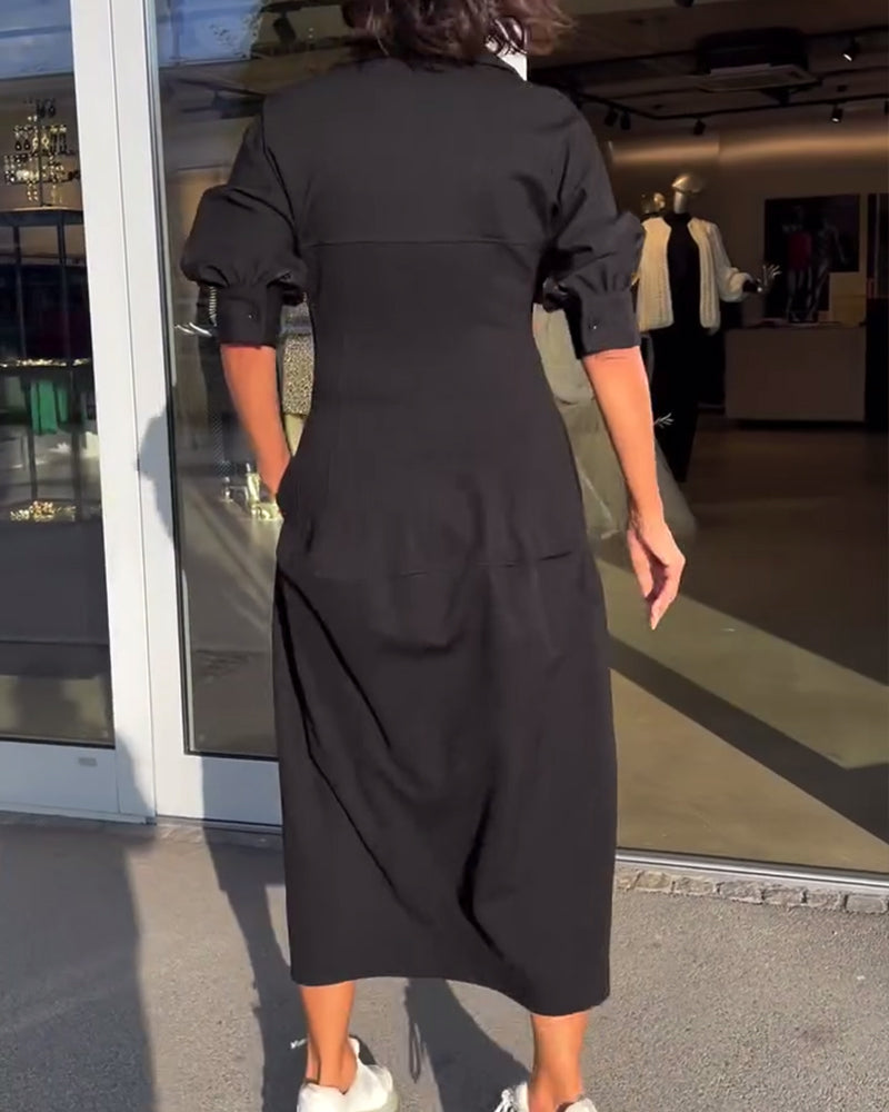 CATERINA | Midi Jurk met Elegante Lijn en Maximale Comfort van Ochtend tot Avond