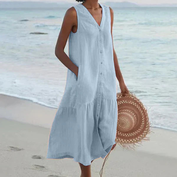 BIANCA | Mouwloze Hemdress met Comfort en Zomerstijl