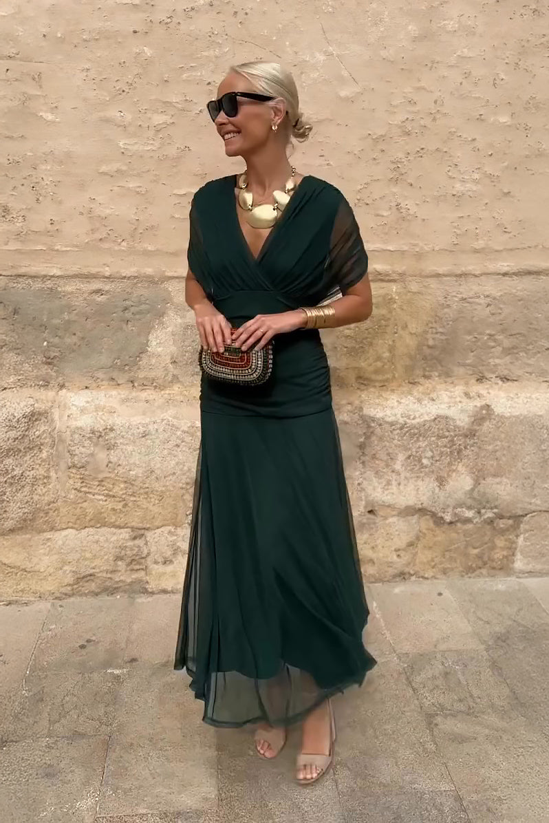 Louise | Elegante Maxi Feestjurk met V-hals