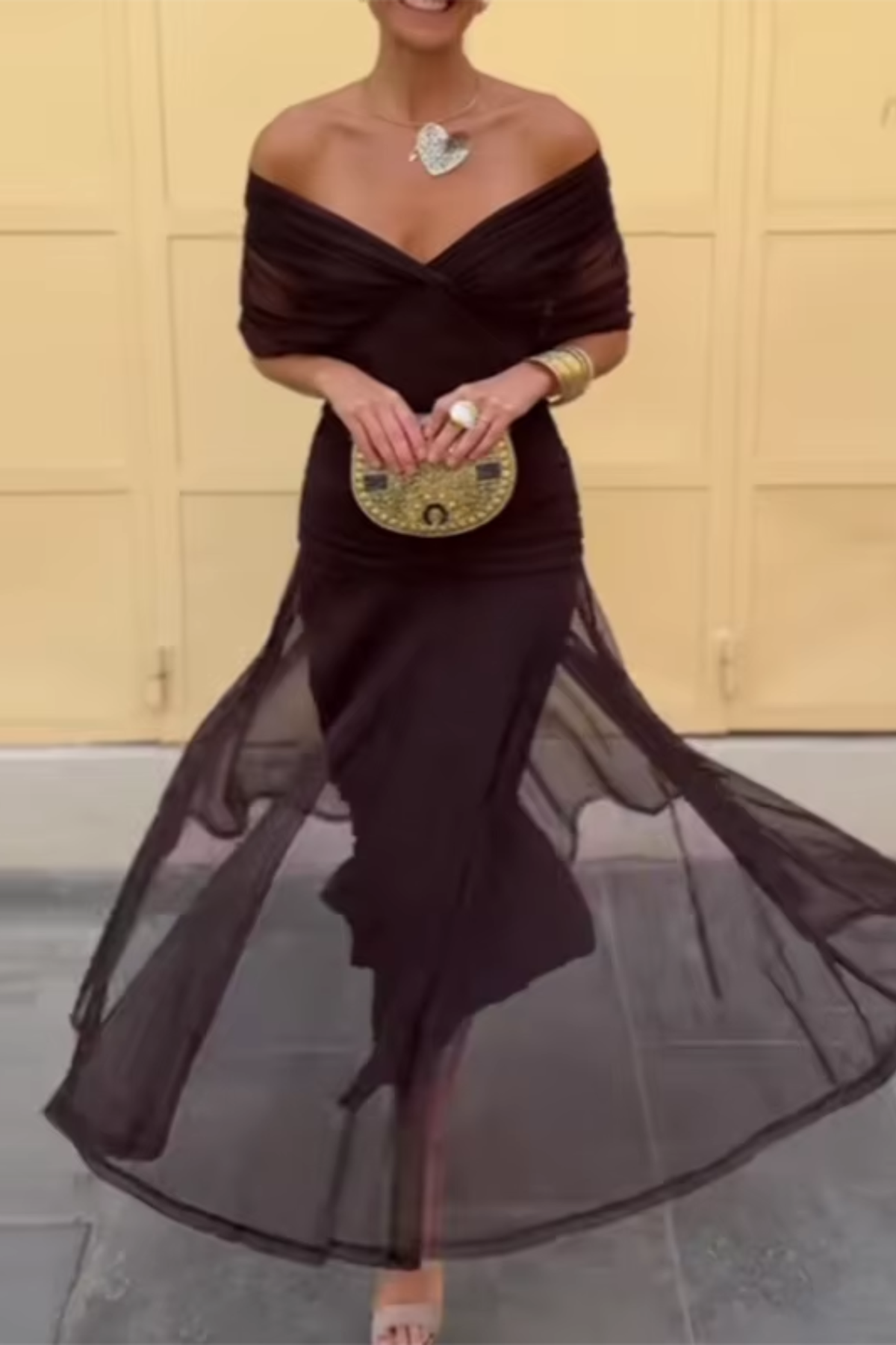 Louise | Elegante Maxi Feestjurk met V-hals