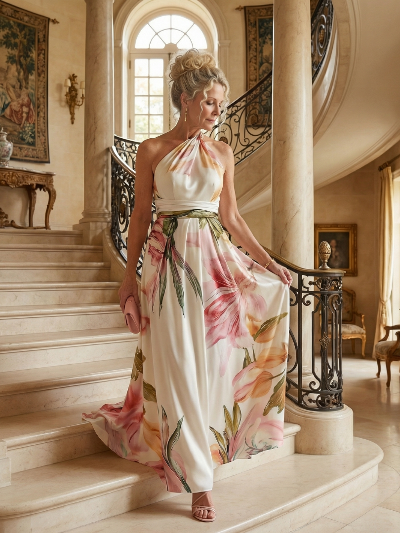 Amiel | Lichte maxi-jurk met bloemen