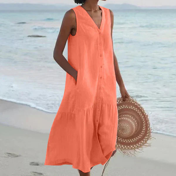BIANCA | Mouwloze Hemdress met Comfort en Zomerstijl