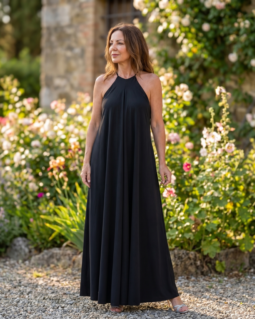 Shotle | Mouwloze vloeiende maxi-jurk