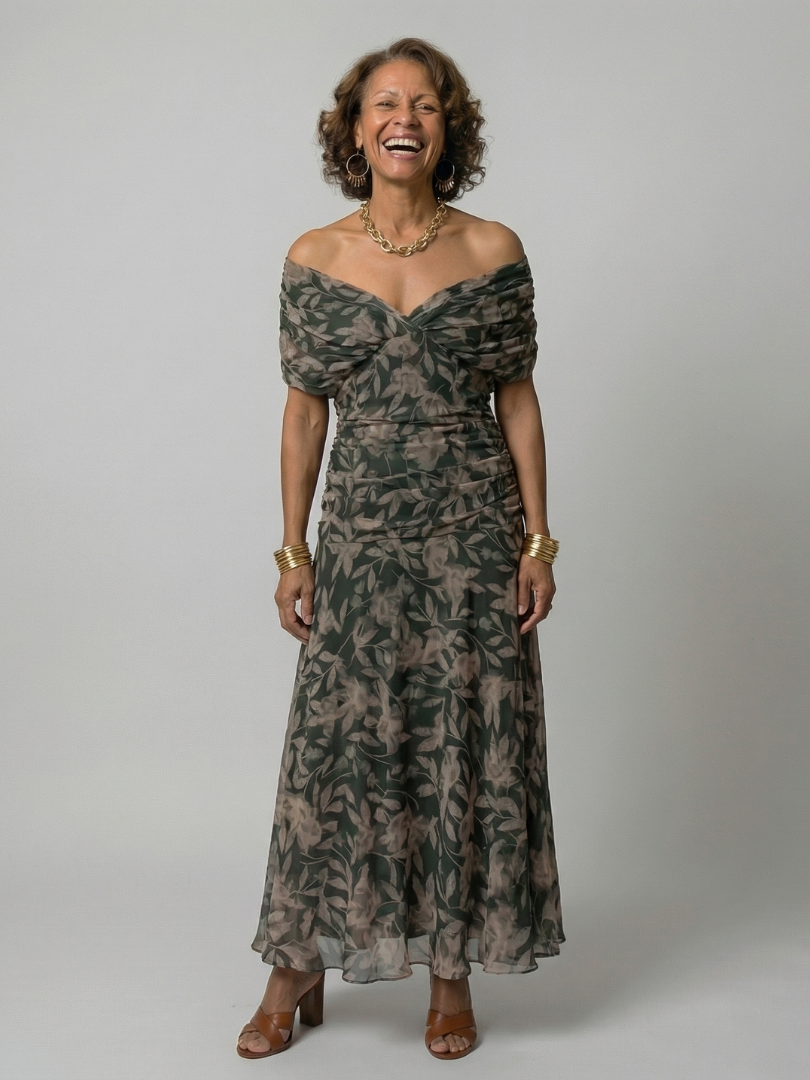 Calen | Off-shoulder midi-jurk