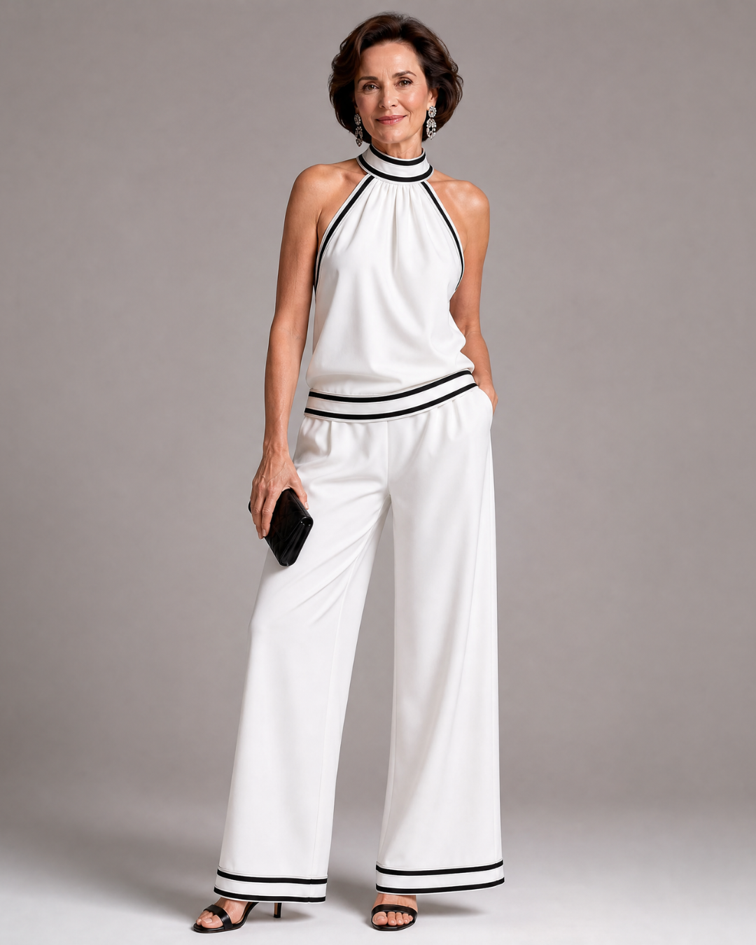 Zephyrine | Halter jumpsuit met wijde pijpen