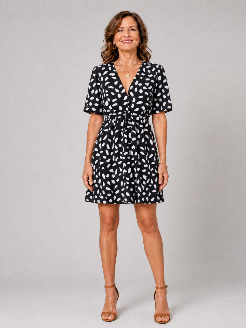 Newmal | Mini-jurk met print en knoopsluiting