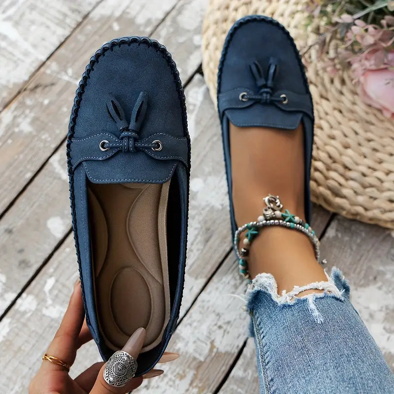 Ulyssa - Dames loafers met strikdetail en flexibele zool