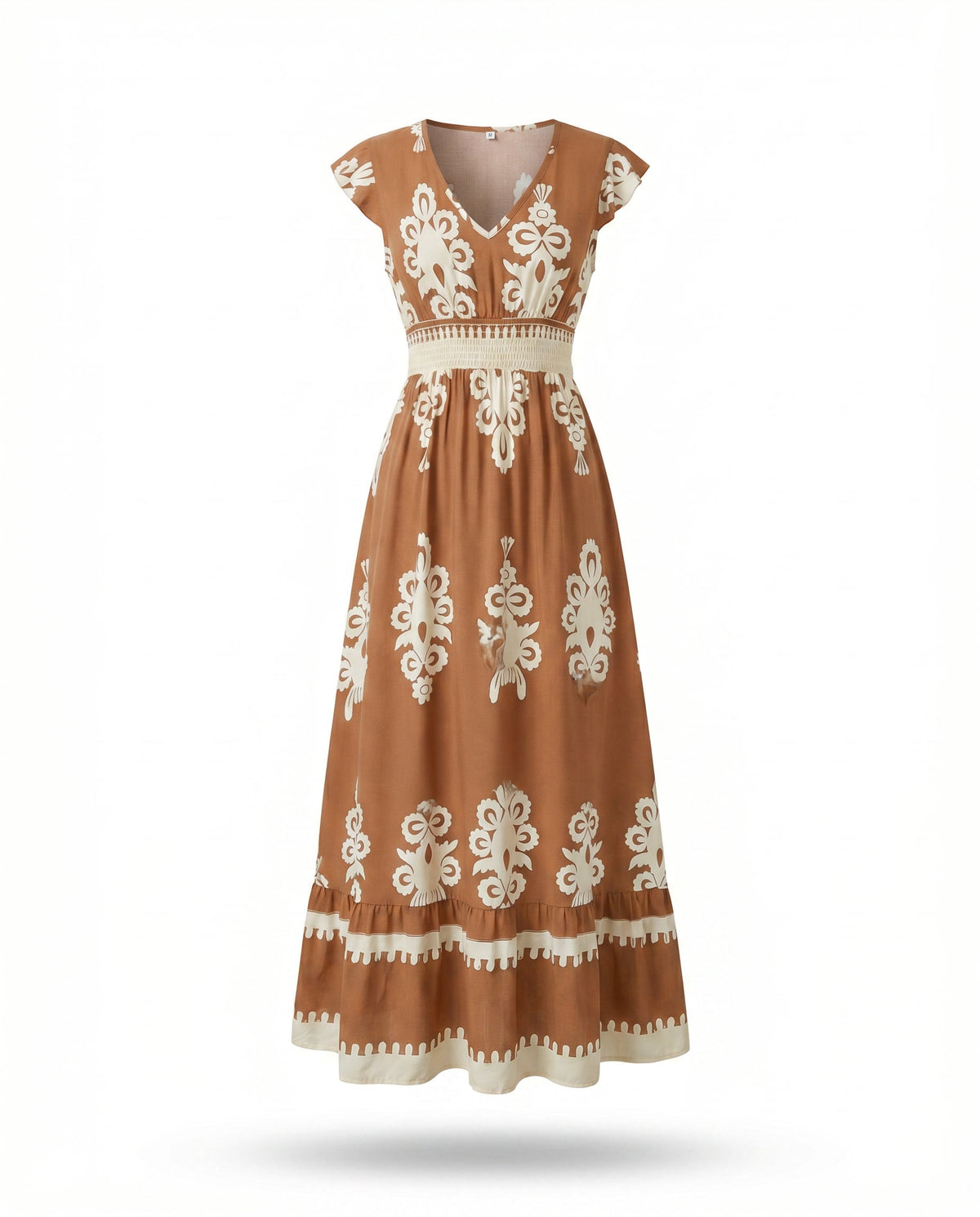 Maxi-jurk met bloemenprint en V-hals