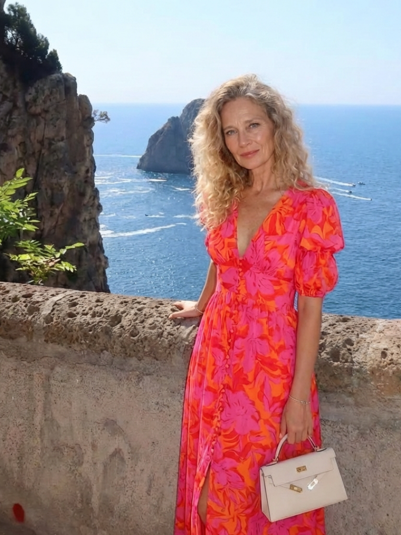 Willow | Midi-jurk met bloemenprint en pofmouw
