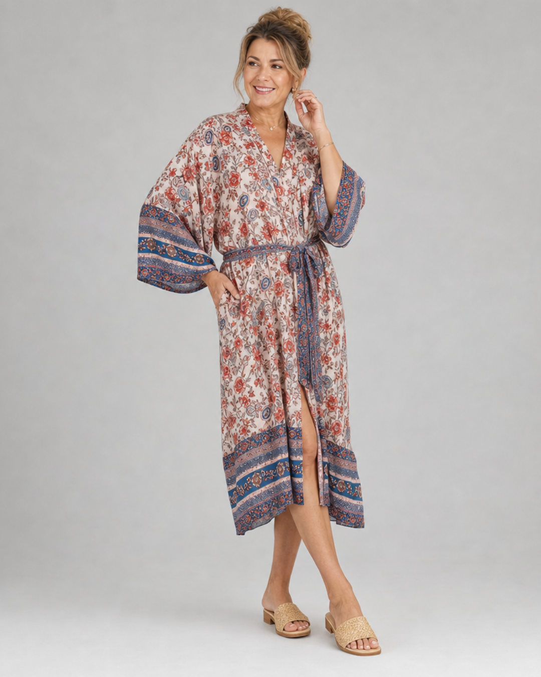 Miralyn | Wikkelochtendjas met Bloemenprint