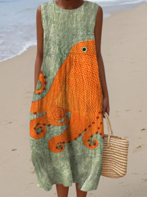 Tess™ || Oceanic Midi Jurk