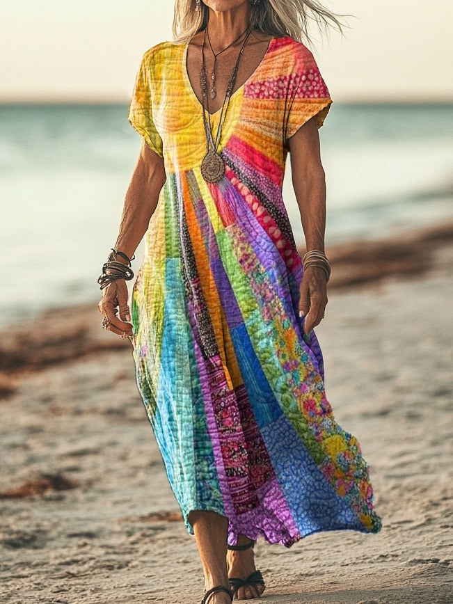 Solana™ | Bohemian Sun Maxi Jurk
