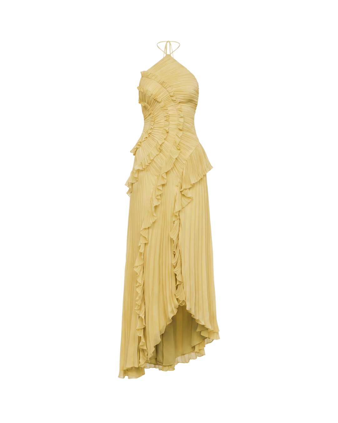 Pleat Night | Maxi-jurk met halternek en open rug