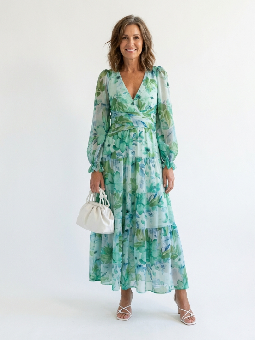 Althea | Maxi-jurk met lange mouwen