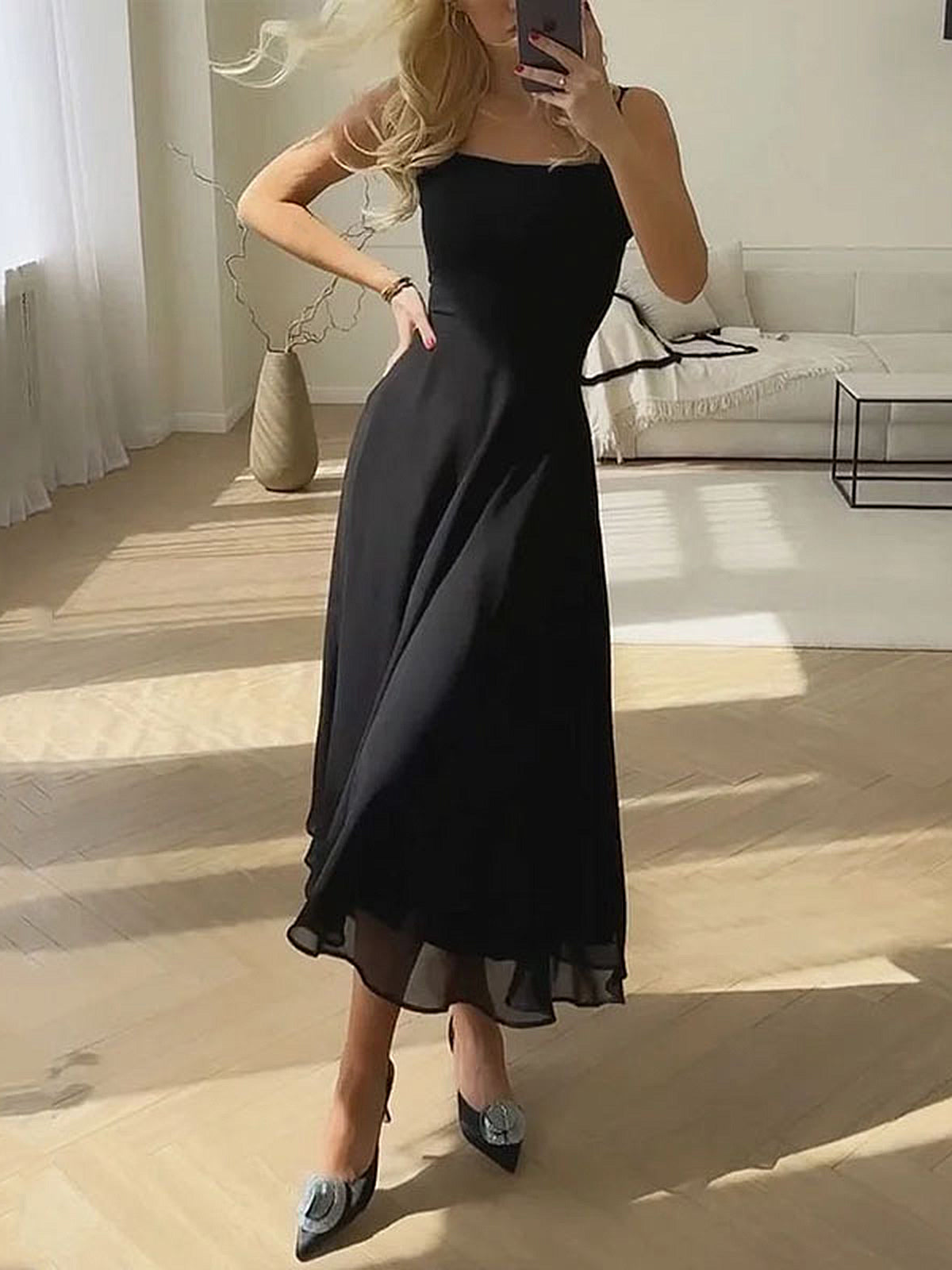 NOMI™ - Elegante Lange Chiffon Jurk