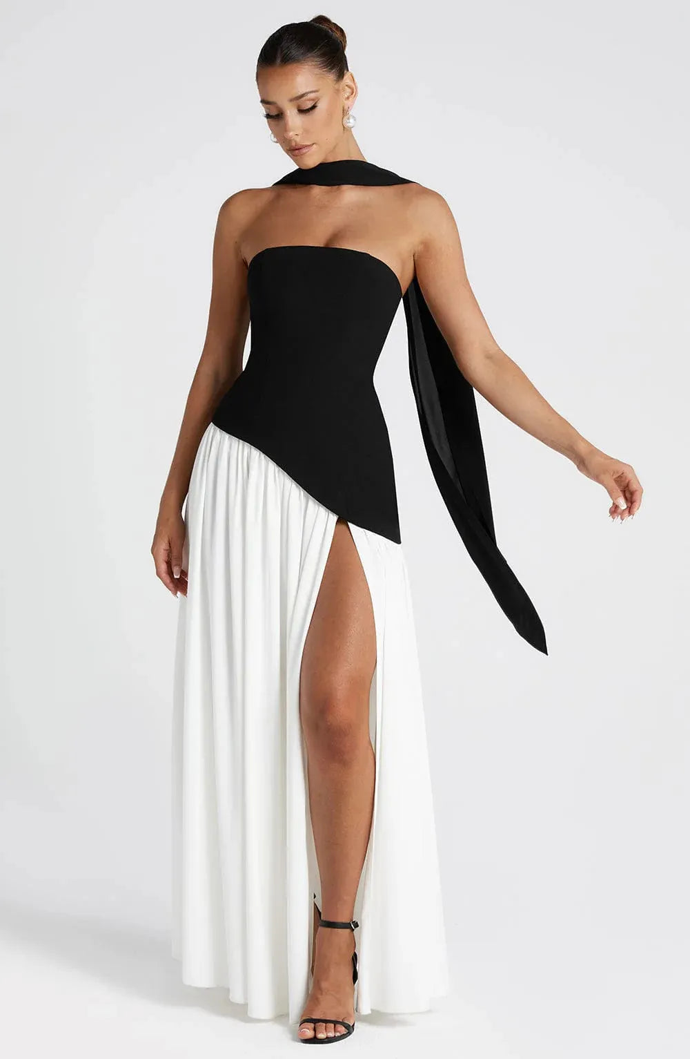 Cross Back | Bodycon maxi-jurk met open rug en split