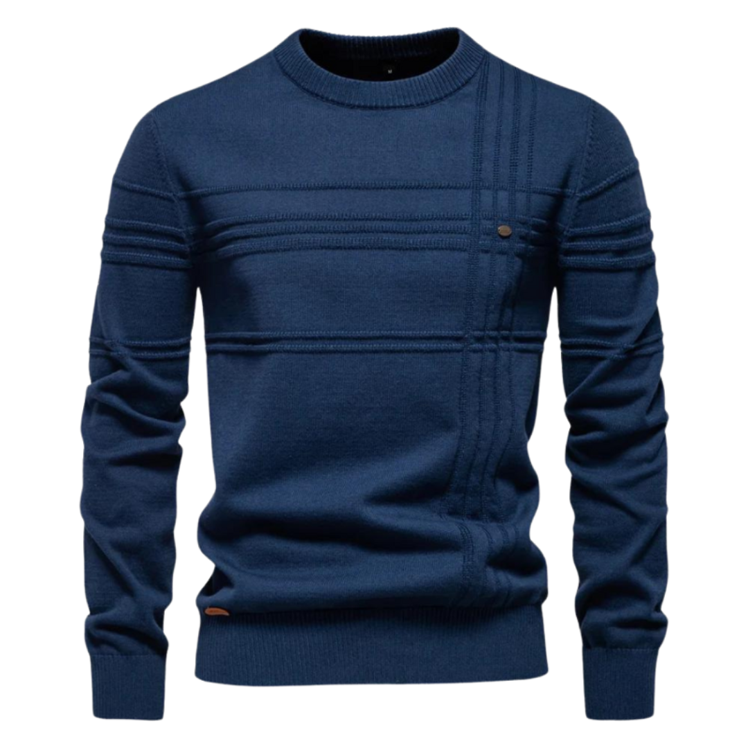 Bryson | Katoenen herentrui met streepdesign