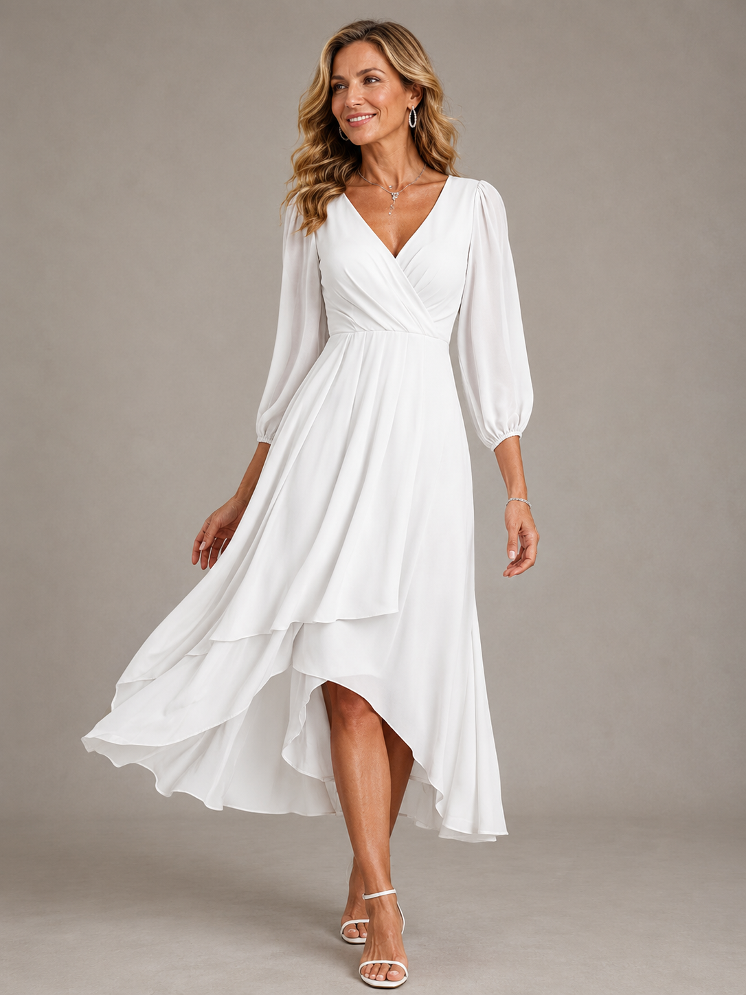 Mia | Elegante lange jurk met V-hals