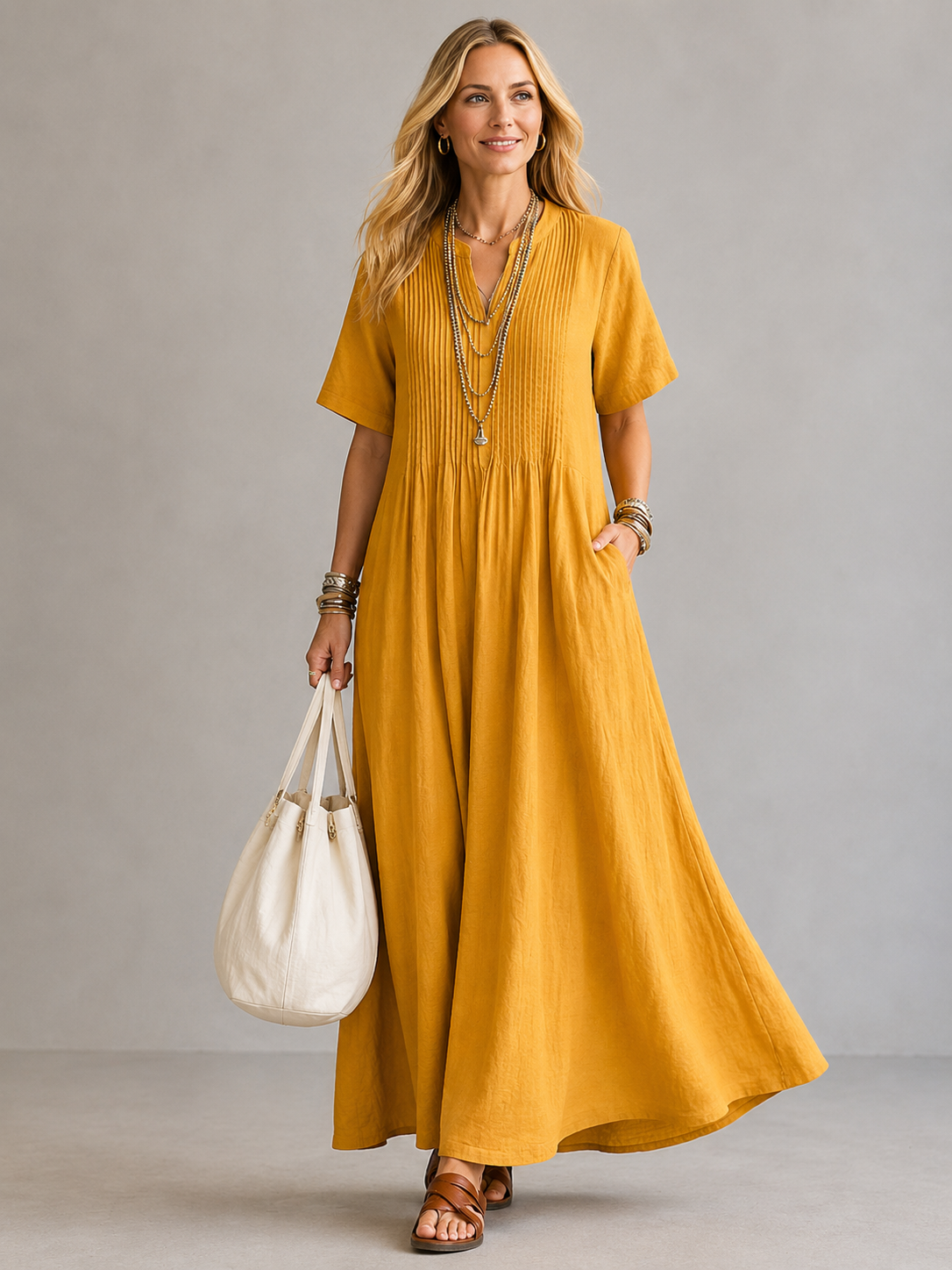 Nathalia | Geplooide jurk