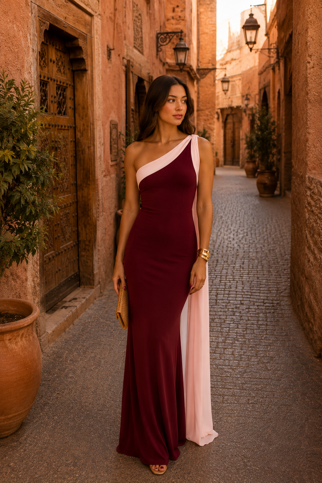 Vivian | Jurk in bordeaux