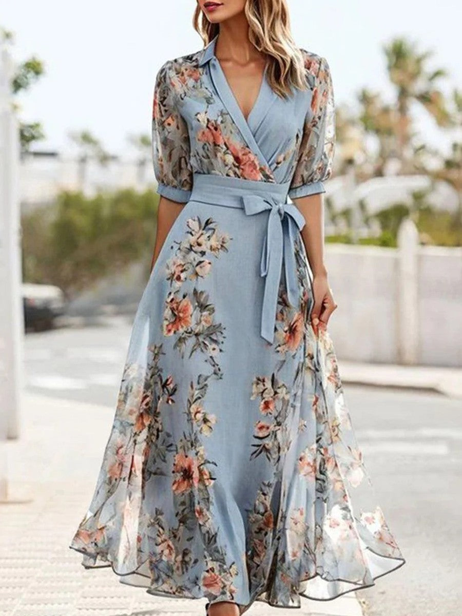 Hannah™ | Zomer midi-jurk met bloemen