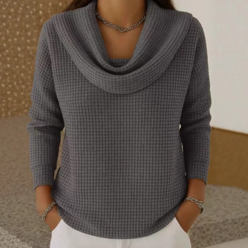 AMBER™ | Elegante Trui met Warm Comfort en Vloeiende Watervalhals voor Elke Dag