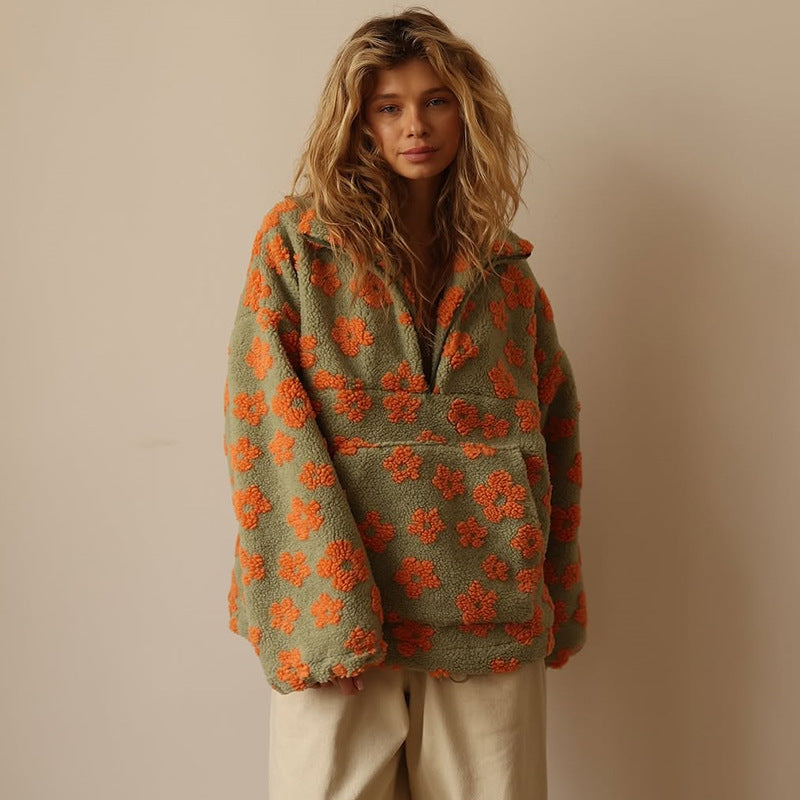 Daisy | Sherpa Boho Bloemen Trui