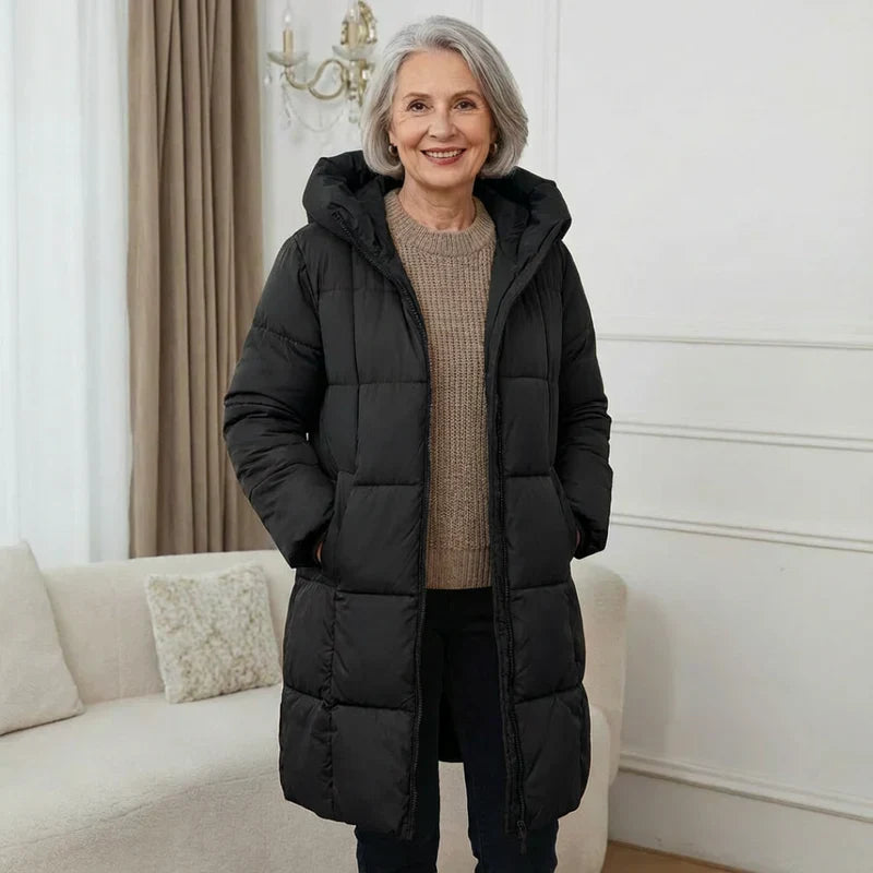 SANNE™ | Lange Gewatteerde Winterjas met Warm Comfort en Tijdloze Stijl