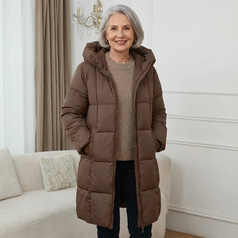 SANNE™ | Lange Gewatteerde Winterjas met Warm Comfort en Tijdloze Stijl