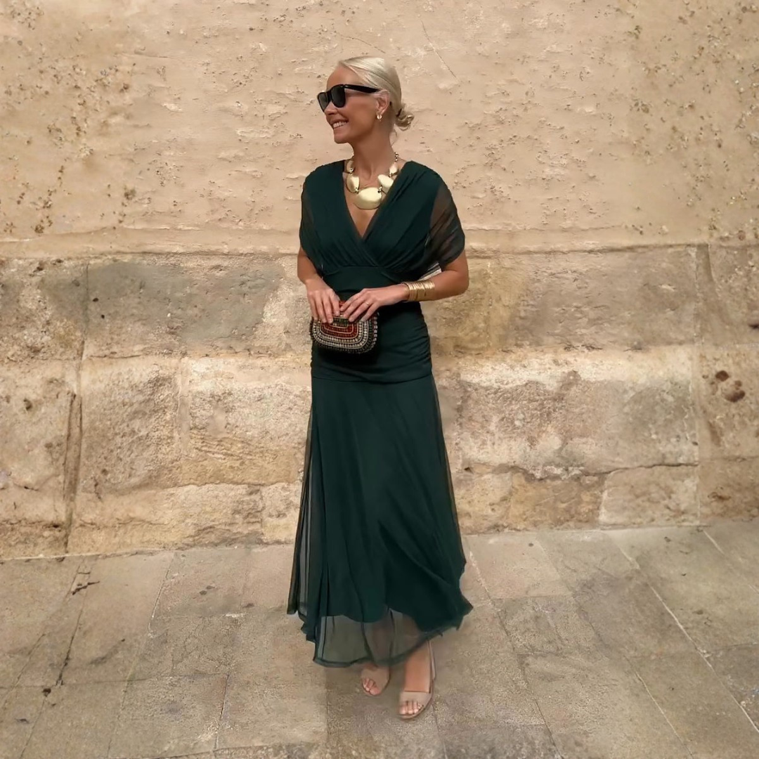 Louise | Elegante maxi-jurk met V-hals