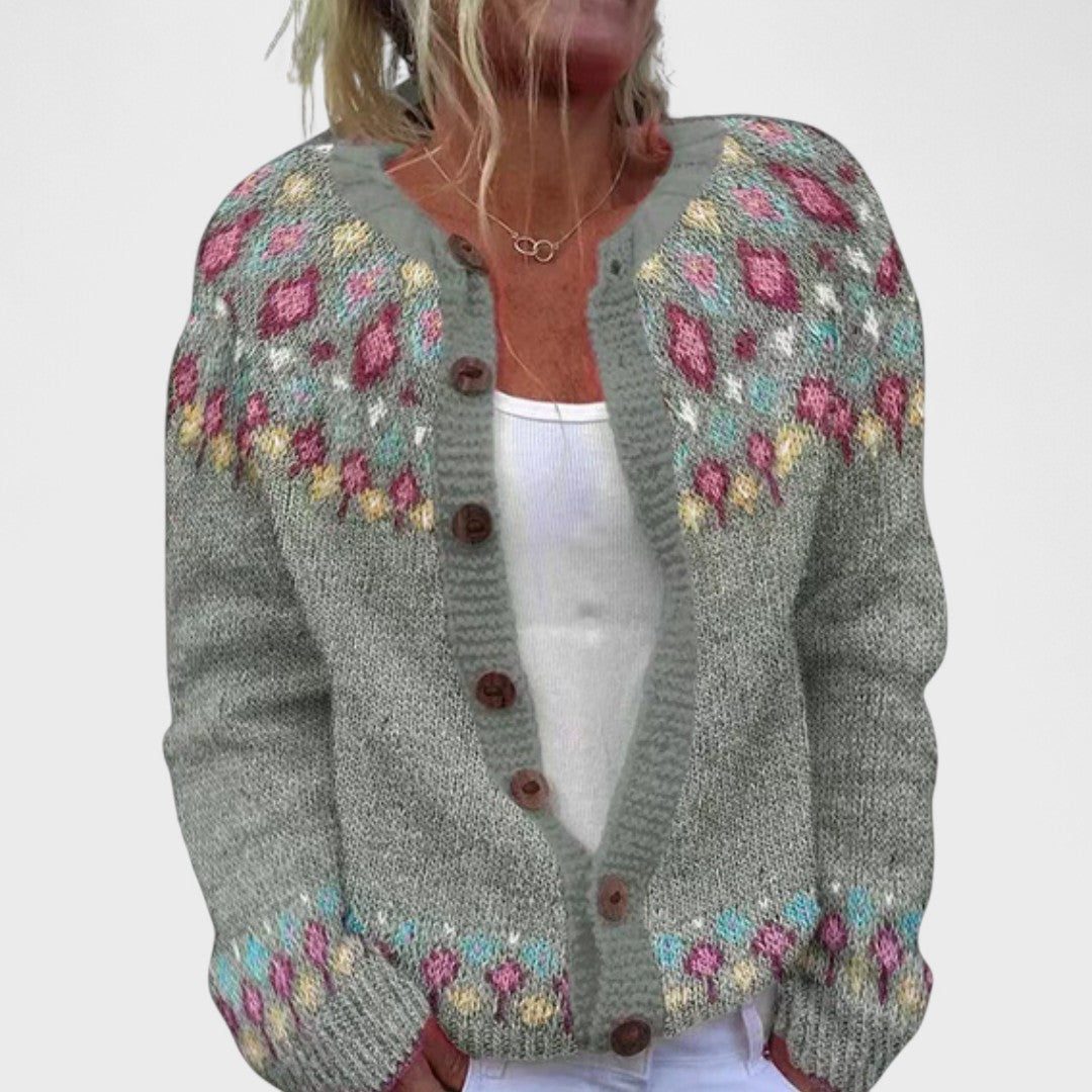 Lianne Azzurro Polvere – Chic cardigan met een losse pasvorm