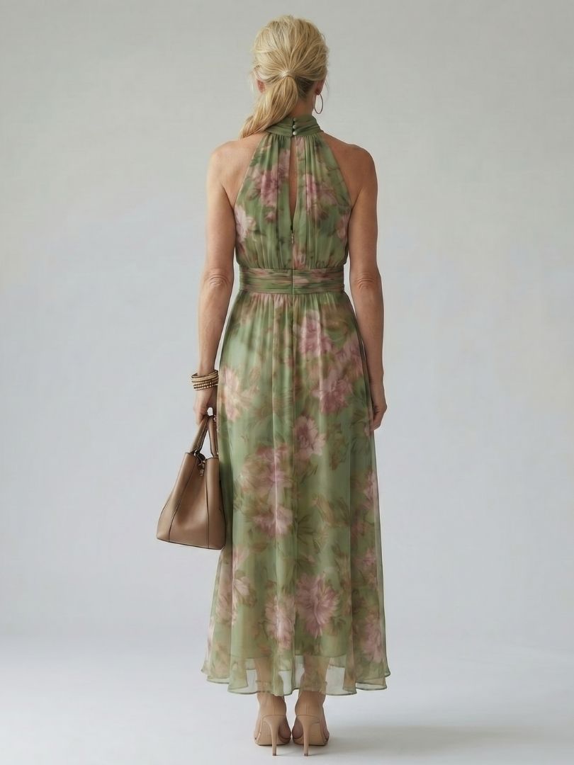 Mirelle | Midi-jurk met halternek