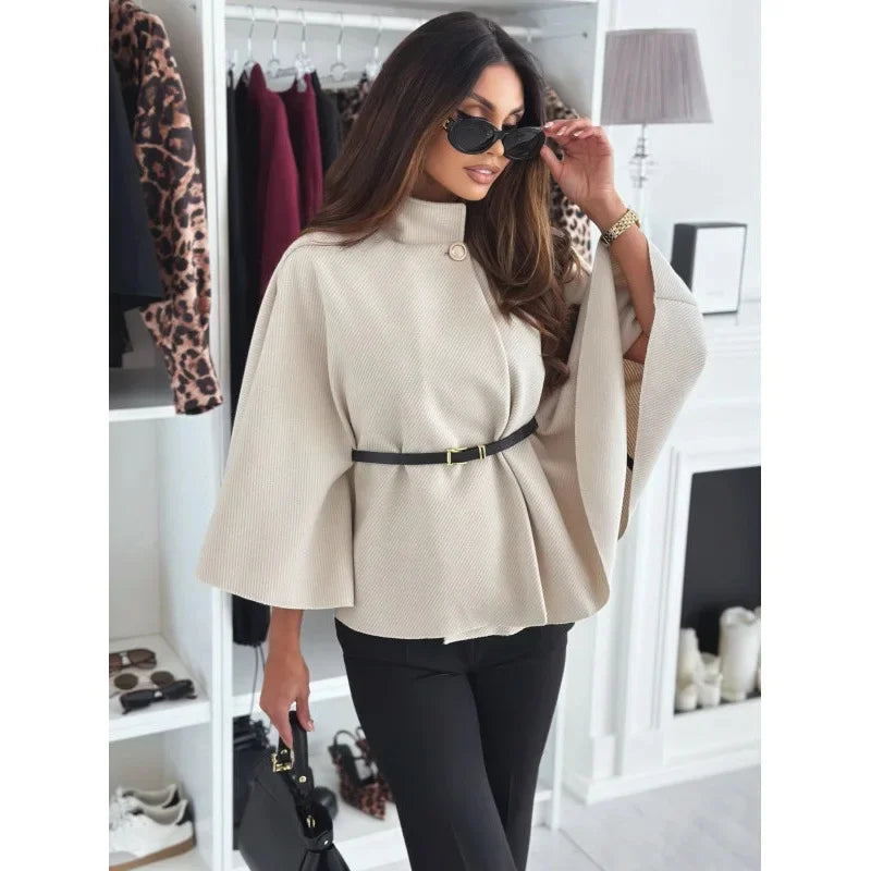 Amalia | Regular Fit Coat with Adjustable Waist Belt