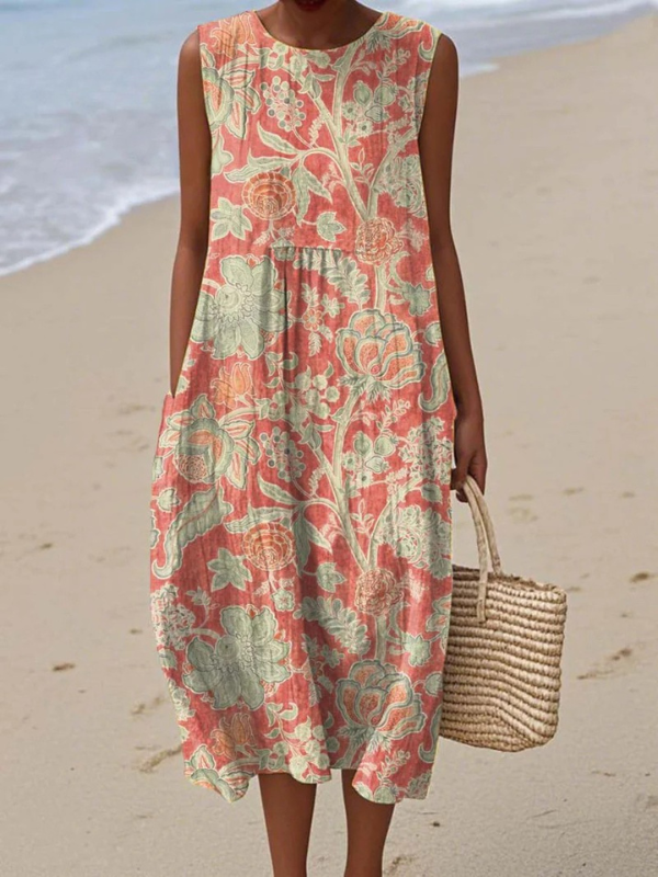 Beth™ || Bloemen Midi Jurk