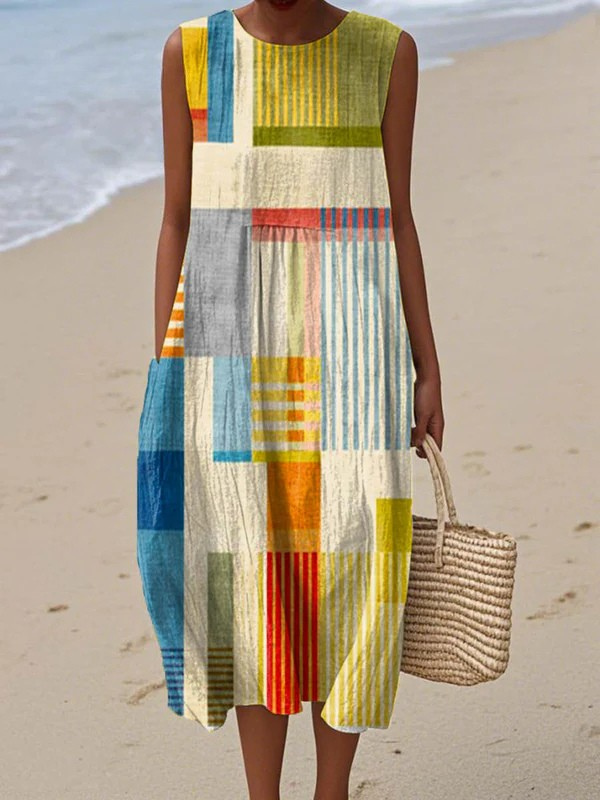 Eve™ || Geometrische Midi Jurk