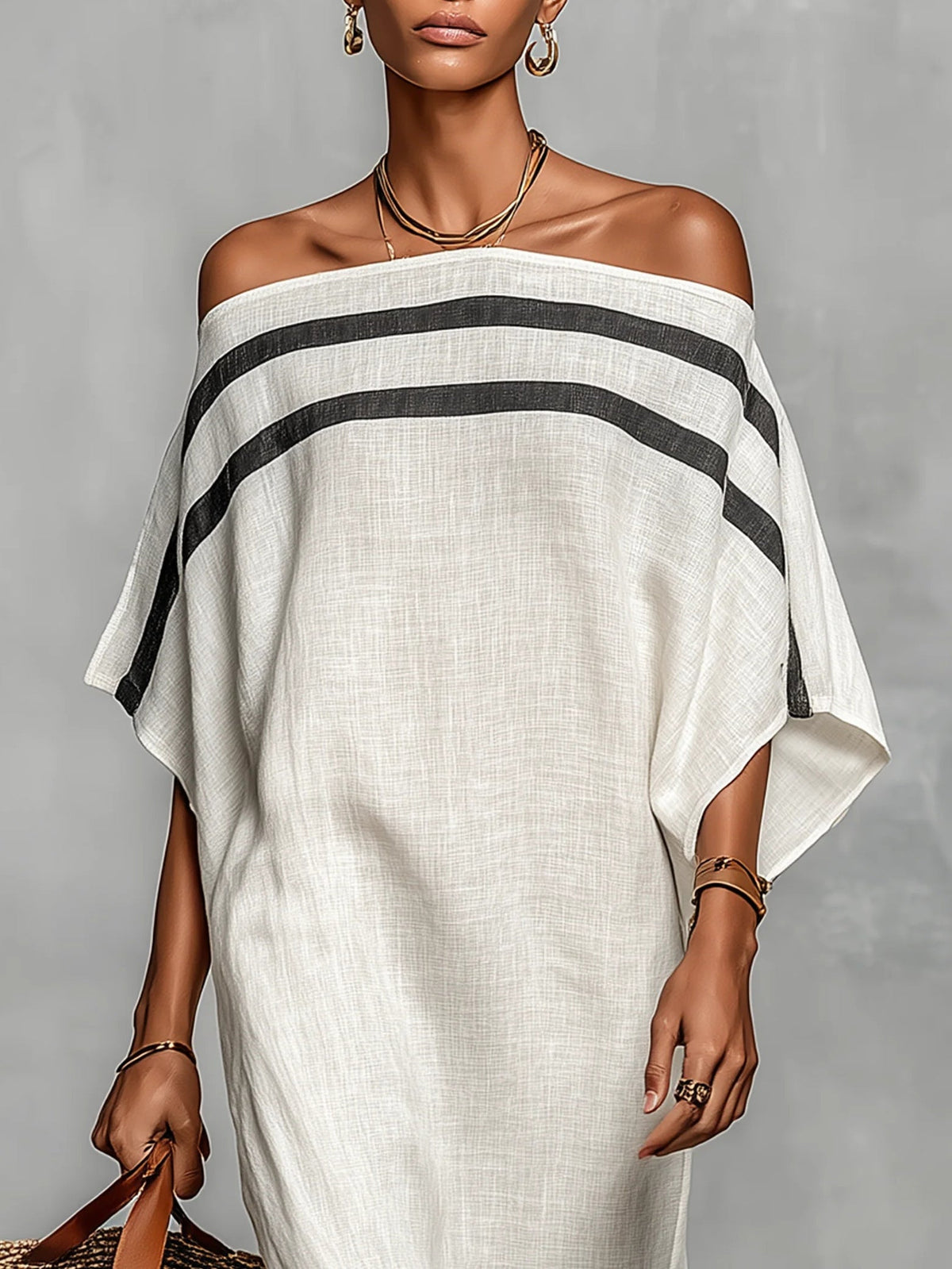 Aveline™ | Off-Shoulder Maxi Jurk met Vleermuismouwen