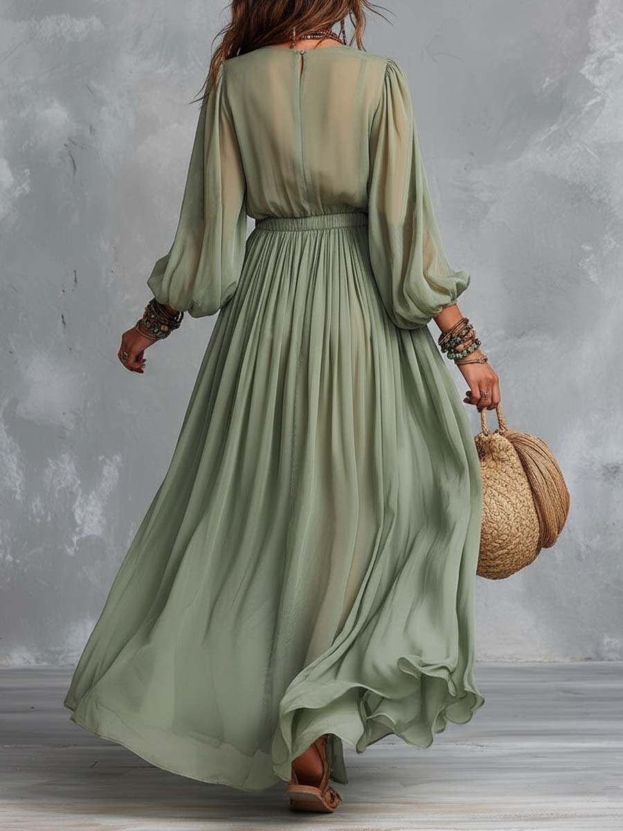 Élodine™ | Bohemian Maxi Jurk met Bloemenprint