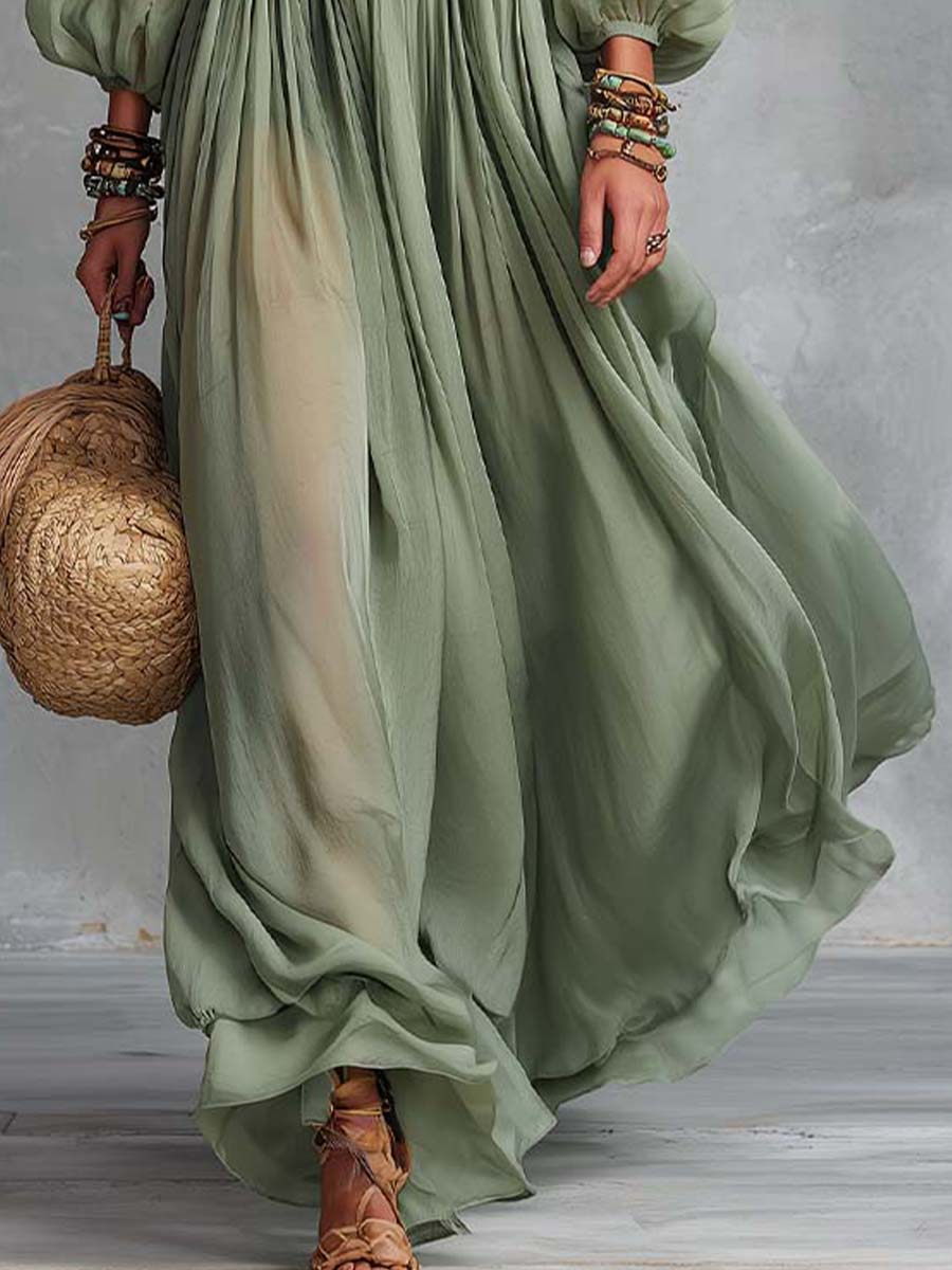 Élodine™ | Bohemian Maxi Jurk met Bloemenprint