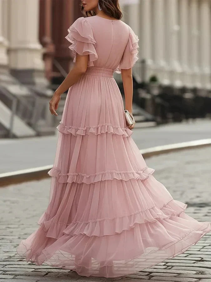 Zoe | Elegante lichtroze maxi-jurk