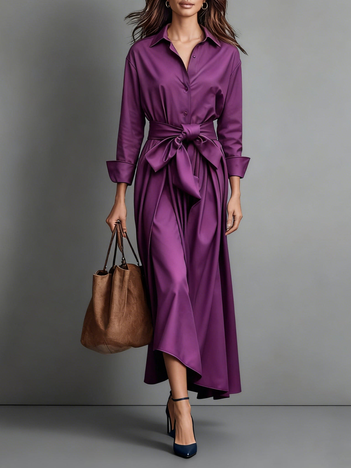 Marise™ | Elegante Maxi Jurk met Strikdetail