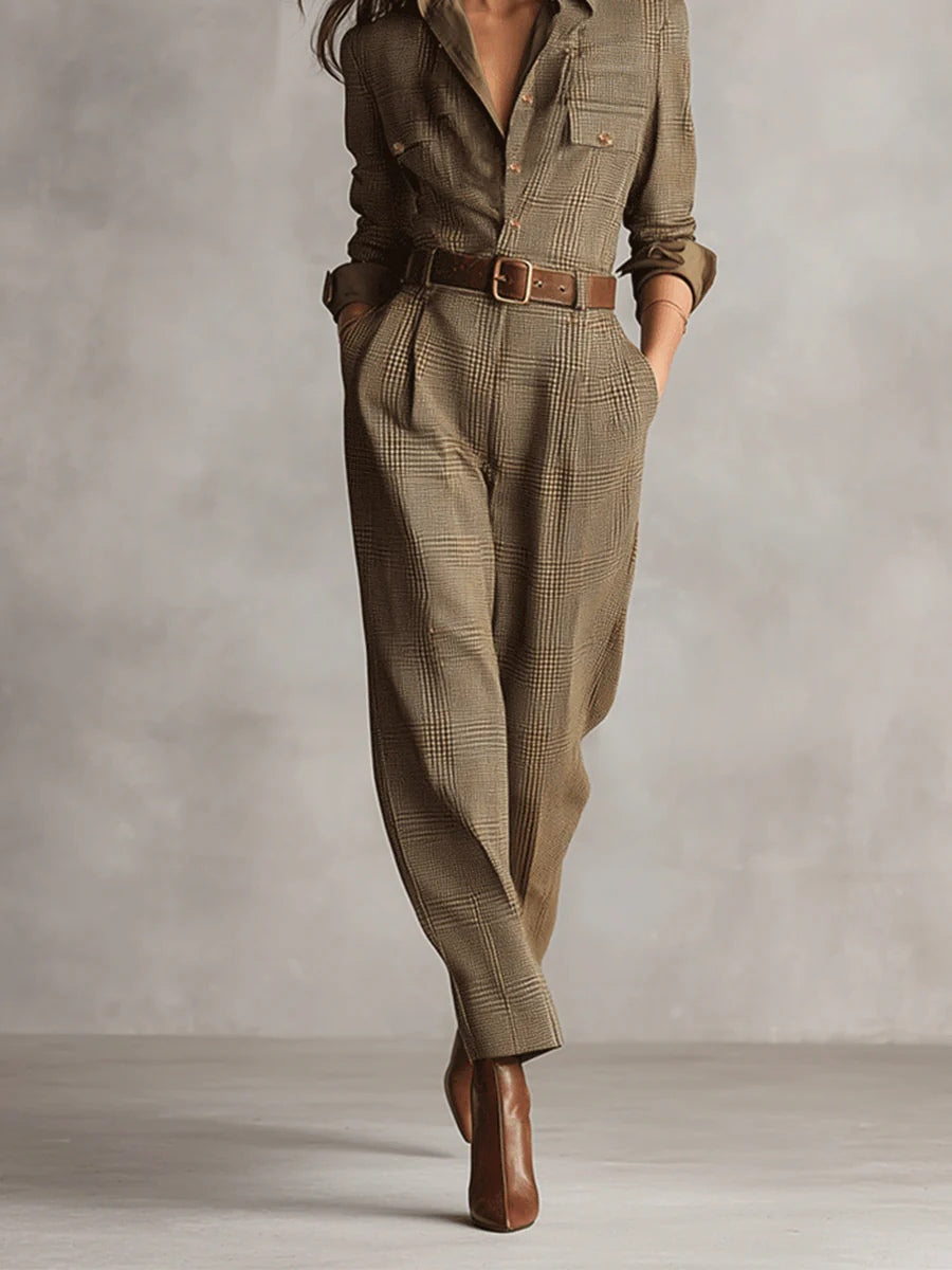 Anna™ || Geruite elegante jumpsuit