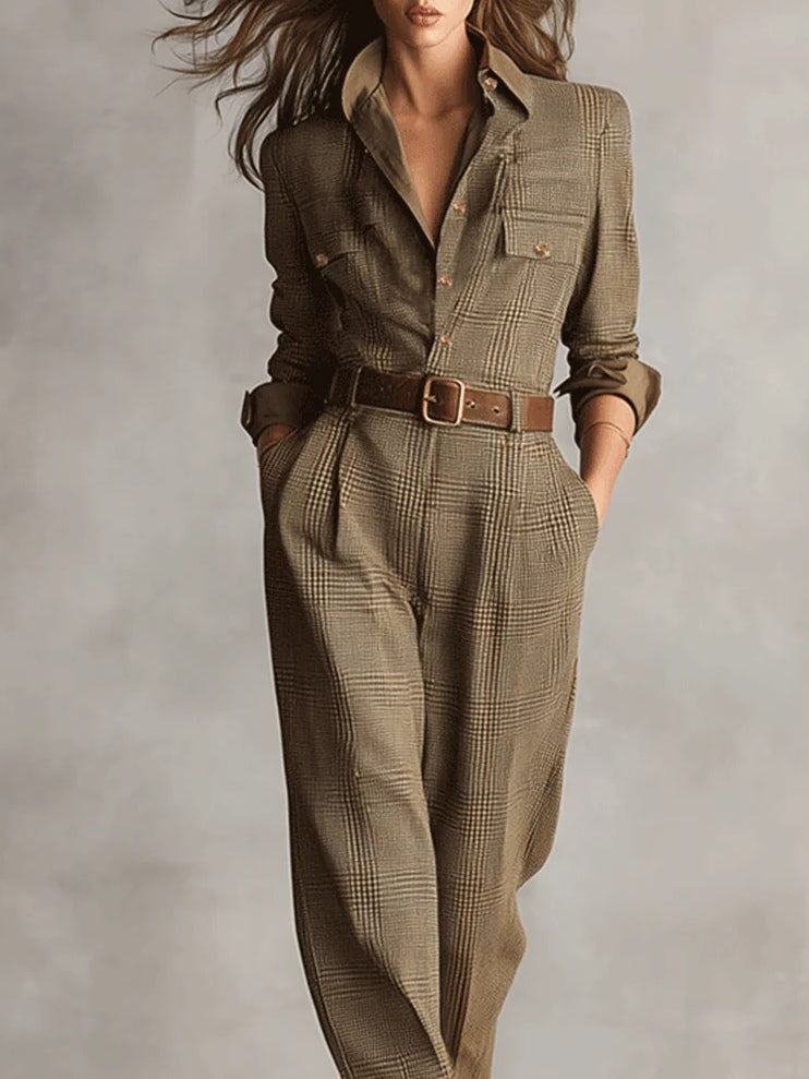 Anna™ || Geruite elegante jumpsuit
