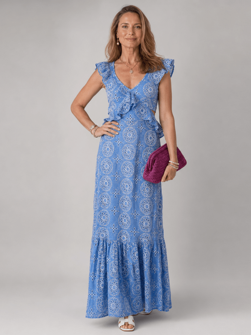 Alure | Mouwloze Midi-jurk met Rimpeldetails