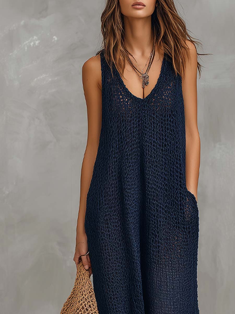 Bohemian Vakantie Gebreide Jumpsuit