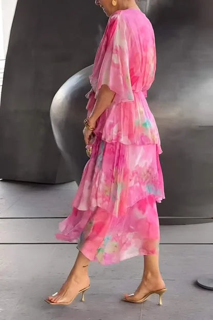 Soft Wrap | Luchtige overslagjurk met print