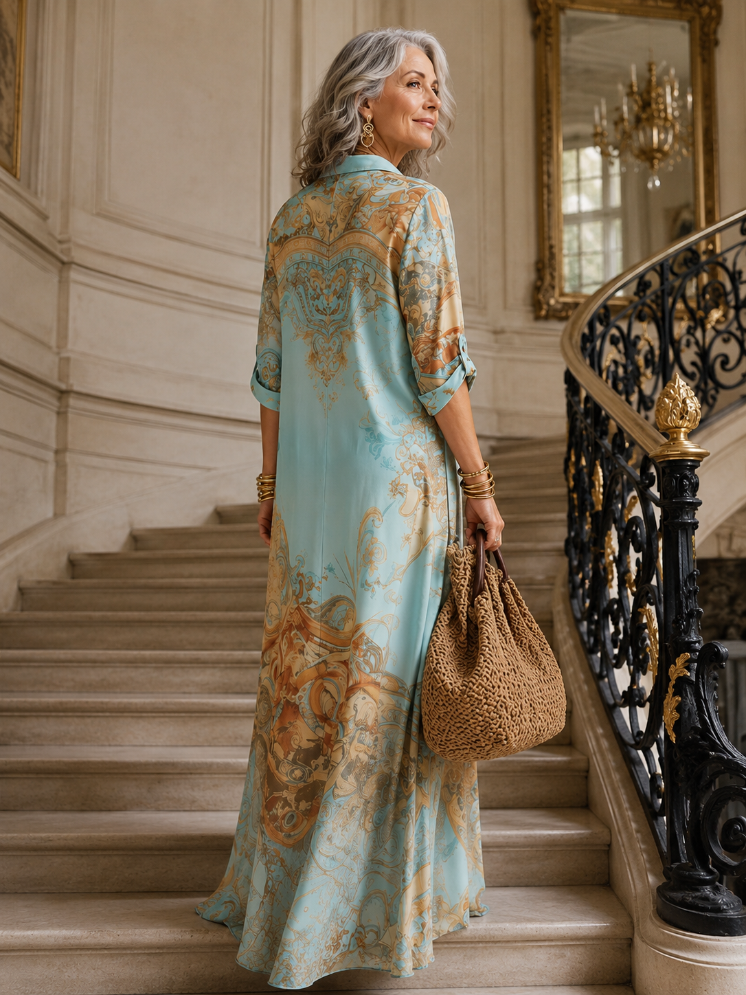 Evalexy | Luxe maxi-jurk met print